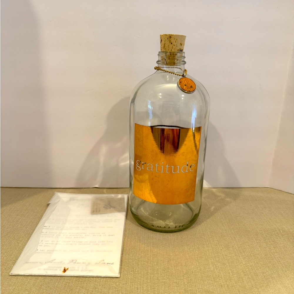 Lucky Penny Gratitude Apothecary Jar 8.5”Grateful Blessing Family Love Faith